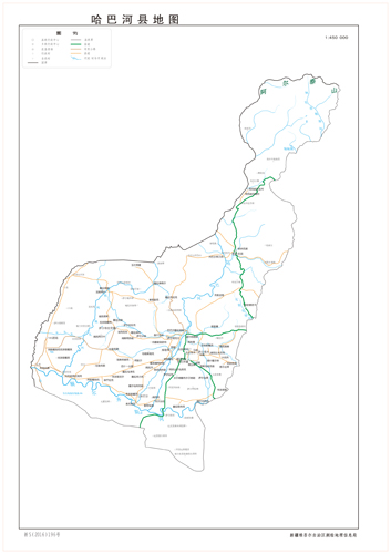 哈巴河县2地图水系河流湖泊交通行政区划旅游铁路地形卫星地势山