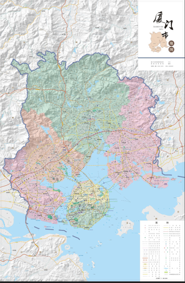 厦门市地图行政区划水系河流湖泊交通旅游铁路地形卫星流域乡镇村