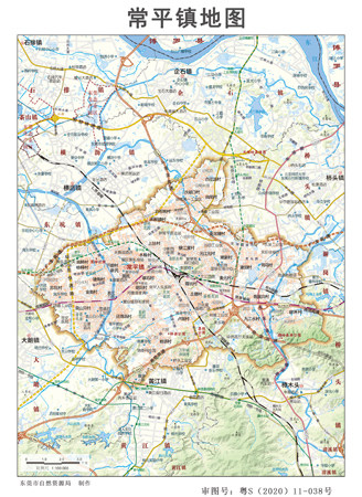 常平镇地图行政区划水系河流湖泊交通旅游铁路地形卫星流域乡镇村
