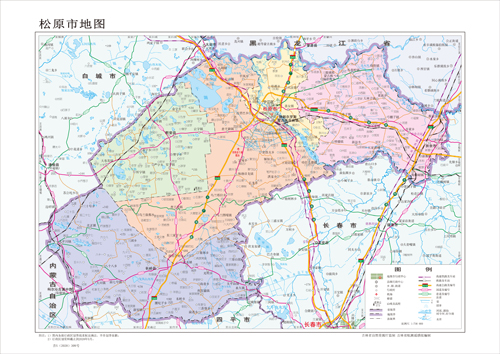 松原市地图水系河流湖泊交通行政区划旅游铁路地形卫星流域地势公