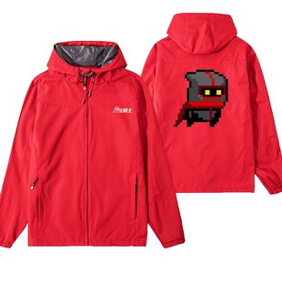 元气骑士周边宽松百搭夹克青少年小众印花连帽开衫潮防风简约长袖