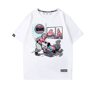 派大星联名cos七龙珠魔人布欧健身T恤男纯棉恶搞动漫运动宽松短袖