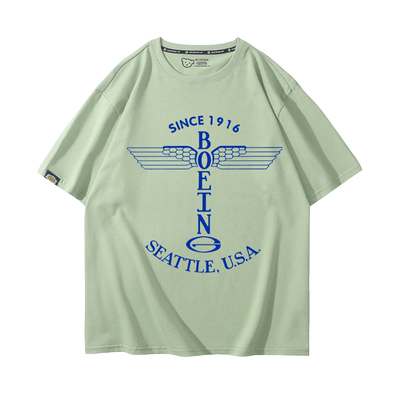 100%纯棉短袖航空飞机文化衫