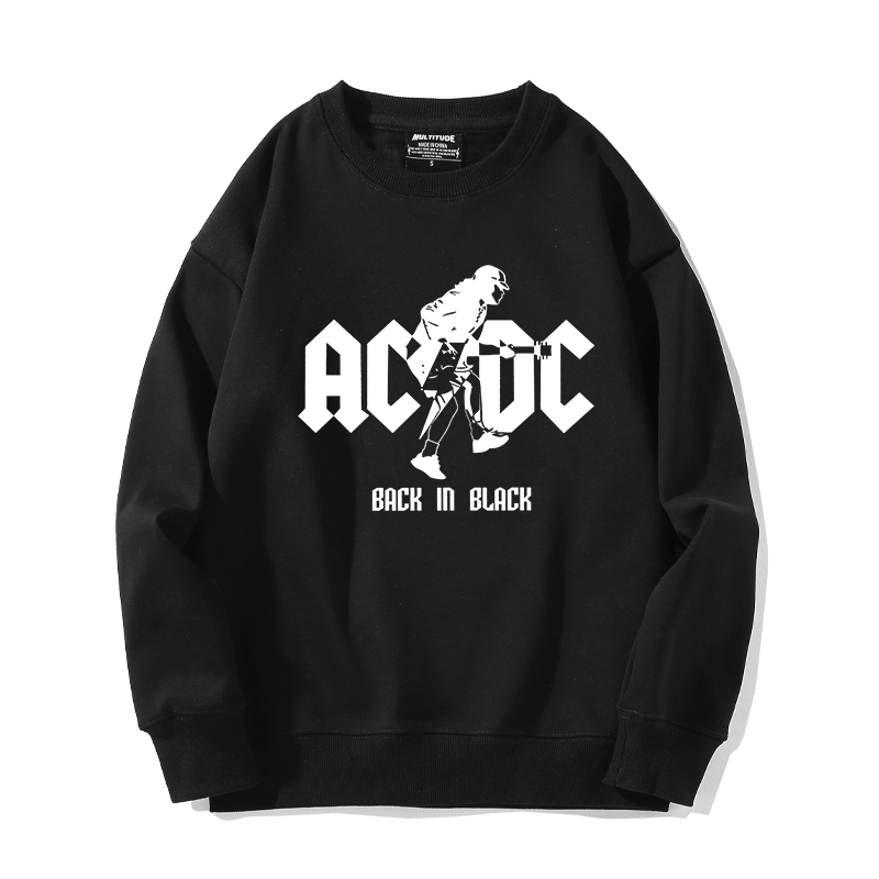 ACDC金属摇滚乐队卫衣男女生欧美高街时尚嘻哈潮流圆领长袖上衣服