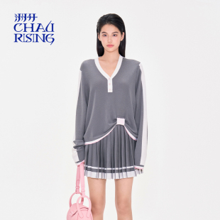 学院风撞边羊毛打底衫 新款 针织上衣女士 CHAU.RISING2025春季 洲升
