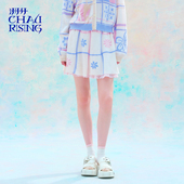 洲升 CHAU.RISING26ss春夏花园格纹羊毛半裙减龄学院感百褶短裙女