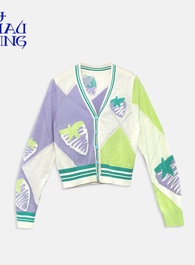 洲升/CHAU.RISING休闲简约V领羊毛开衫毛衣外套春季新款设计师