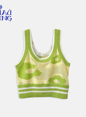 洲升/CHAU.RISING百搭花瓣羊绒背心吊带彩色显瘦上衣