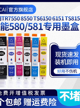适用canon佳能580/581 TS8250 TS8251 8252 TS8350 TS9150 TS9155 TS9550 TS9551C打印机墨盒PGI-580XXL黑色
