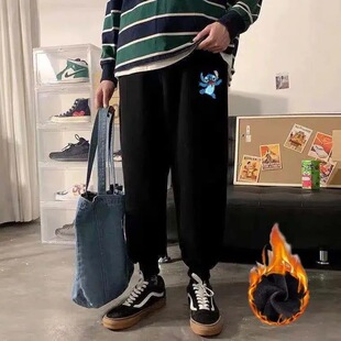 卫裤束脚休闲裤裤子男秋冬季韩版潮流ins运动裤加绒加厚百搭宽松