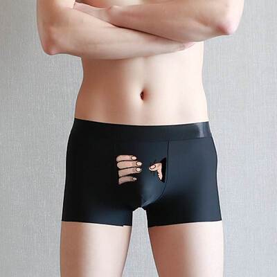 Funny Cartoon Underwear Men Ice Silk Boxer Shorts Sexy Cute