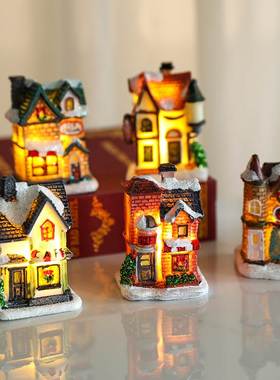 Cross-border new Christmas light up small house furnishings