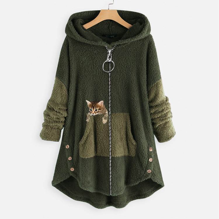 亚马逊速卖通wish拉链女装 日系加肥短款加肥加大豹纹外套coat