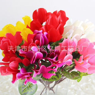 2025新款仿真仙客来绿植装饰花坛户外假花艺木箱布景家居摆件