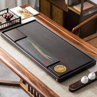 茶几上放的茶台实木茶盘电木家用排水式中式整块干泡茶台办公室简