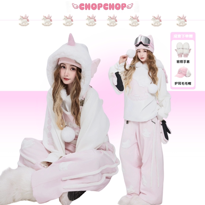 CHOP CHOP-马年限定-【快乐加马】可爱独角兽动漫3L全压胶滑雪服