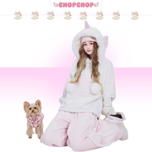 CHOP CHOP-马年限定-【快乐加马】可爱独角兽动漫3L全压胶滑雪服