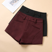 外穿a字阔腿靴裤 黑色西装 爆款 高腰小个子时尚 短裤 女2025春秋新款