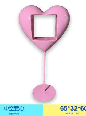 爱心造型摆件玻璃钢心形气球糖果雕塑商场园林景观网红打卡装饰品