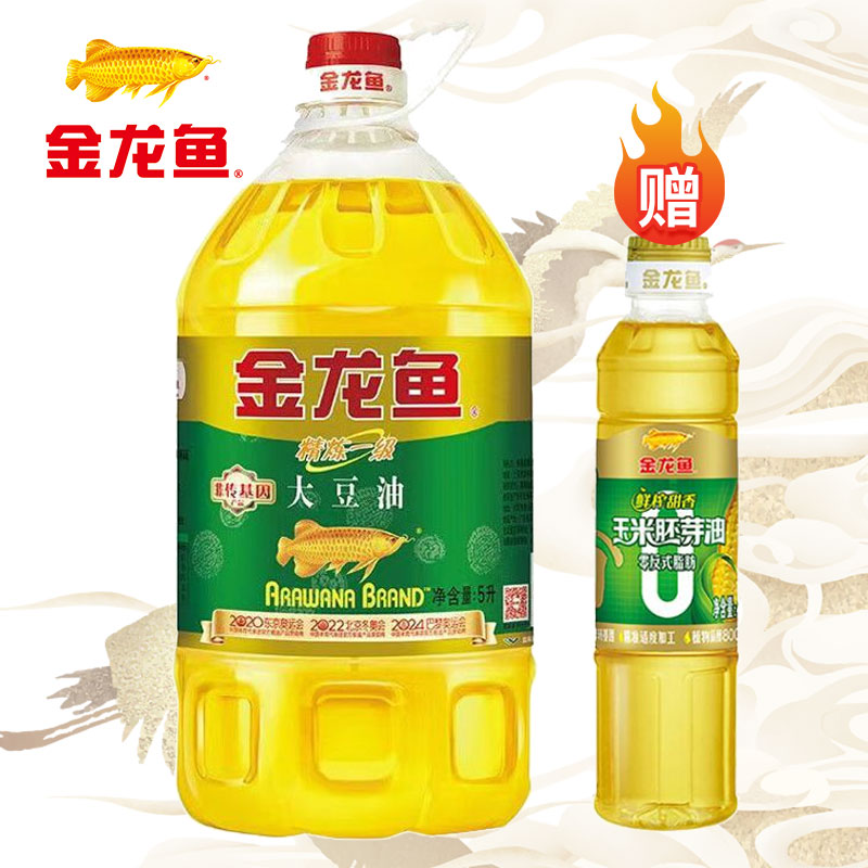 金龙鱼非转精炼一级大豆油5L