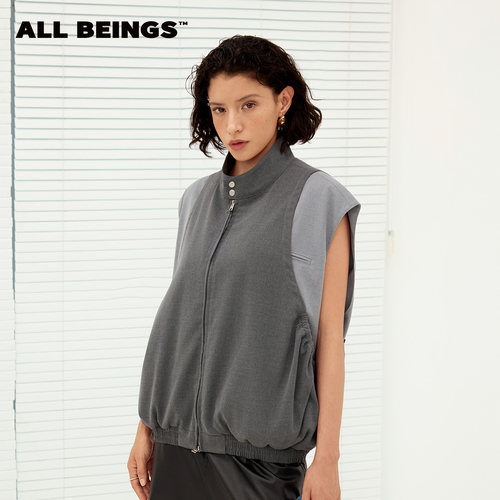 ALLBEINGS假两件梯度灰背心