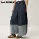 拼接牛仔宽松廓形剪裁九分阔腿裙裤 ALL BEINGS266S新款 女