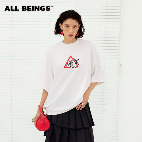 ALLBEINGS丝网印花短袖T恤