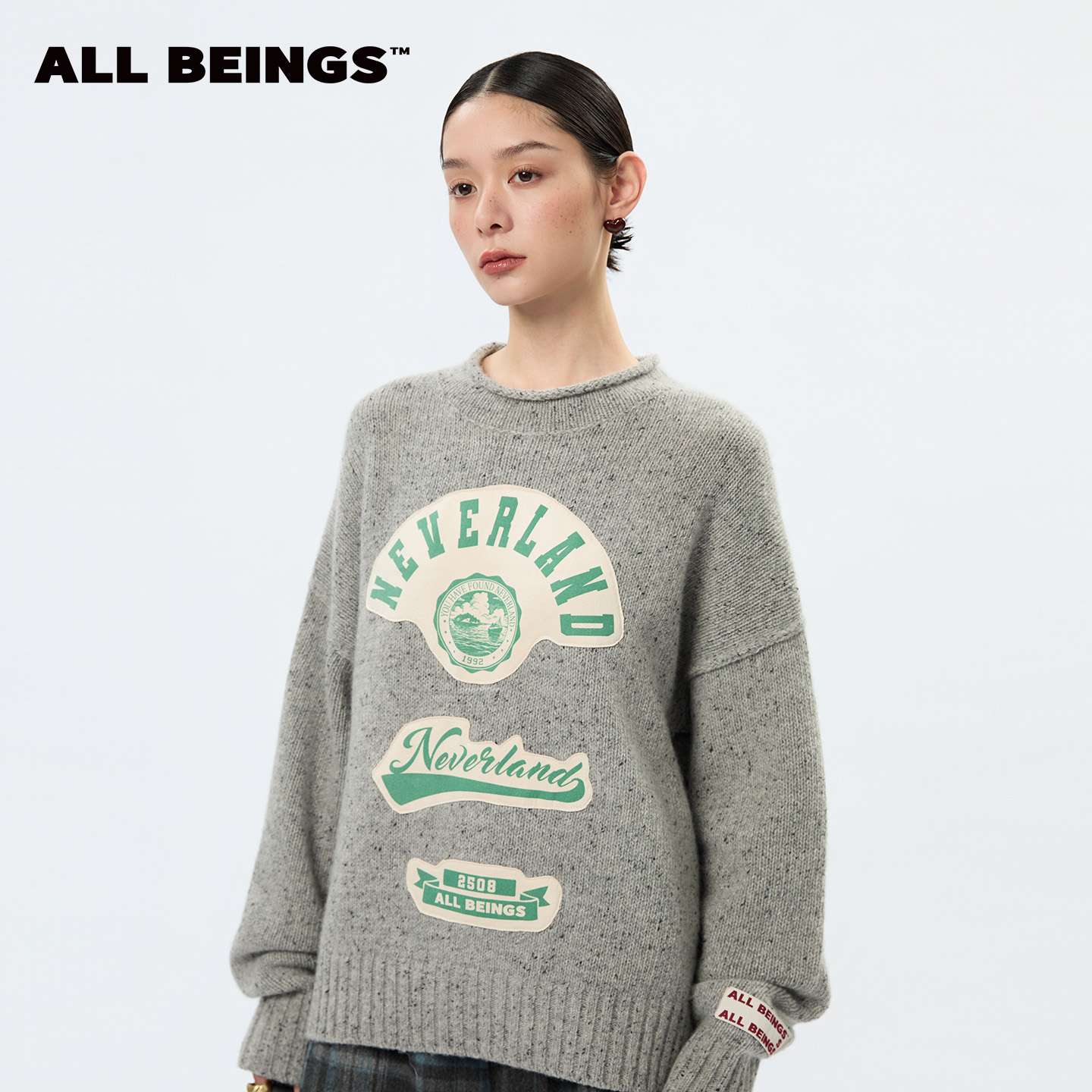 ALLBEINGS粗针毛线衣加厚针织衫