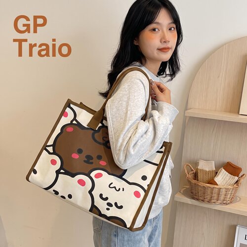 日本GPTraio皮质大容量托特包