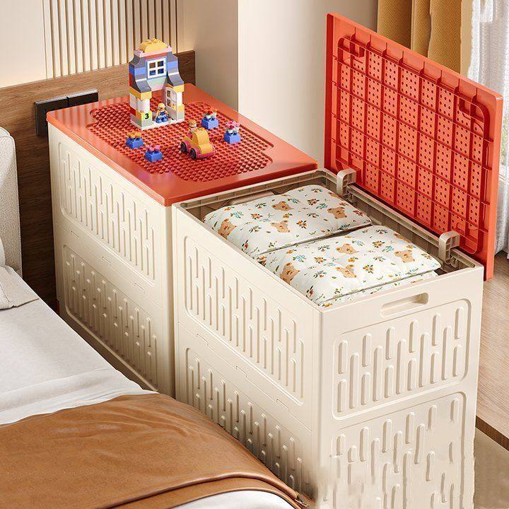 折叠收纳箱大容量家用衣物被子整理箱带轮零食杂物收纳柜床头柜子,收纳整理,衣物收纳柜/简易衣橱,淘宝优惠券,粉丝福利购,淘宝优惠卷