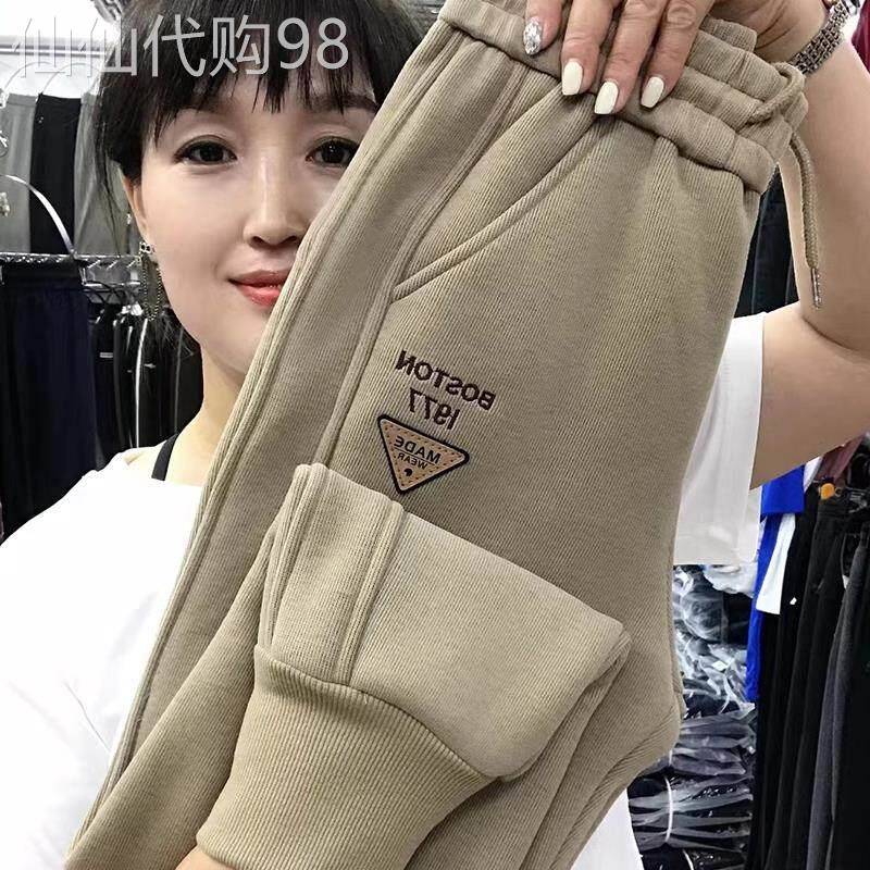 韩国运动卫裤女士春秋新款爆款宽松百搭大码束脚休闲直筒哈伦长裤