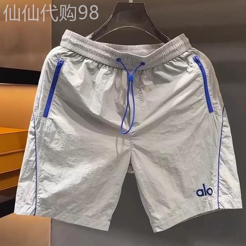 夏季薄款速干短裤男士潮牌拼接运动五分裤纯色百搭直筒沙滩裤男裤