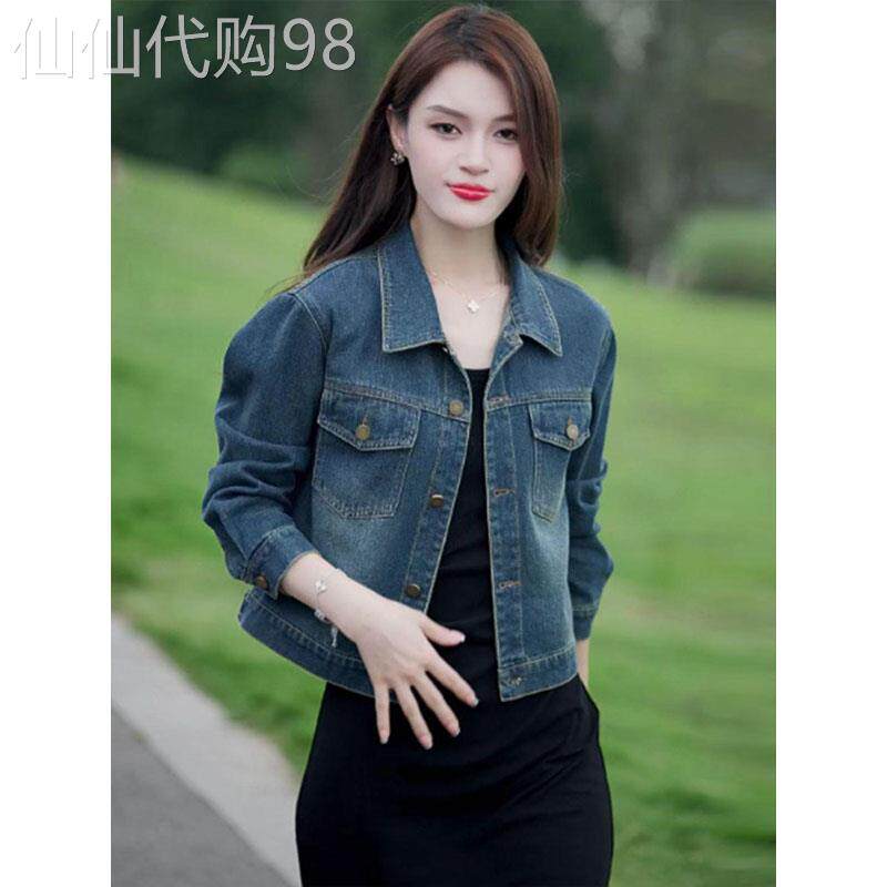 复古牛仔衬衫女长袖春秋季2026新款高级感短款小个子开衫外套上衣