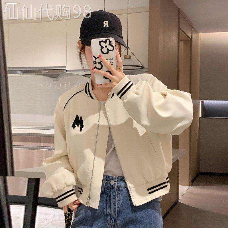 短款棒球服外套女小个子春秋新款高级感小众休闲宽松百搭夹克上衣