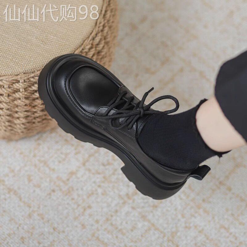 真皮覆古小皮鞋女英伦风2025春季新款学院风配裙子单鞋厚底乐福鞋