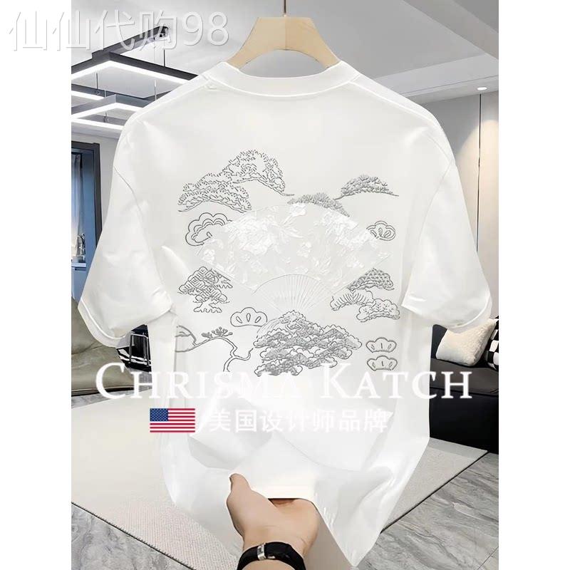 出口美国⭐Chrisma Katch~设计感印花纯棉短袖T恤宽松休闲T恤衫