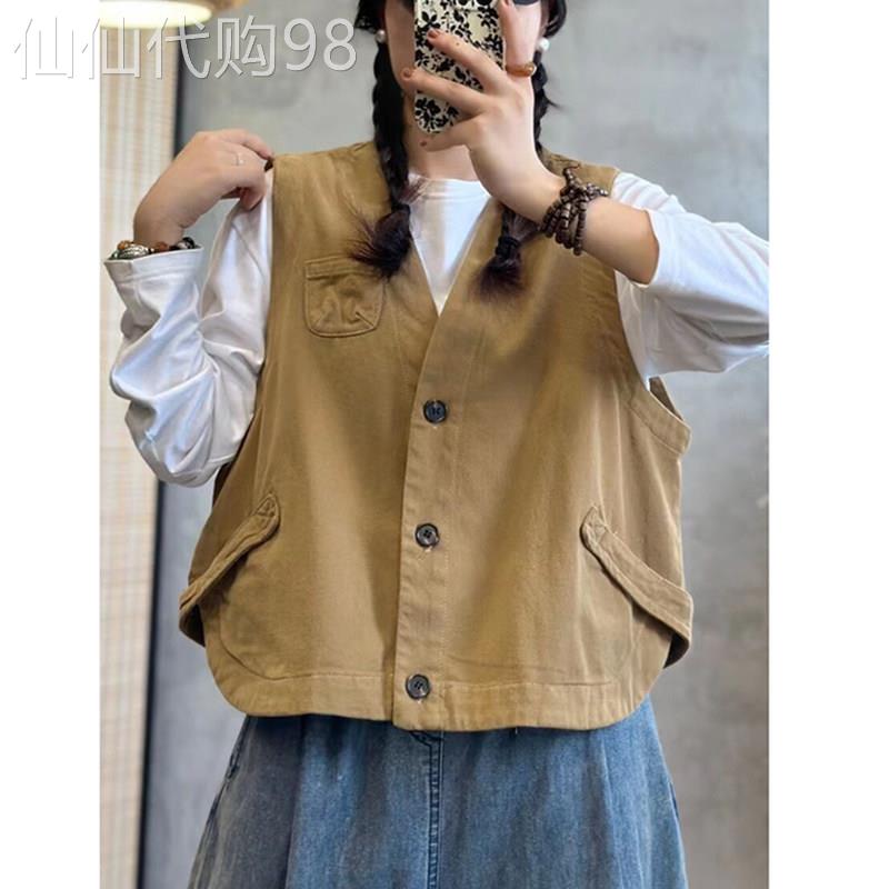 V领马甲女春秋2026新款设计感小众休闲马夹叠穿背心外套无袖上衣