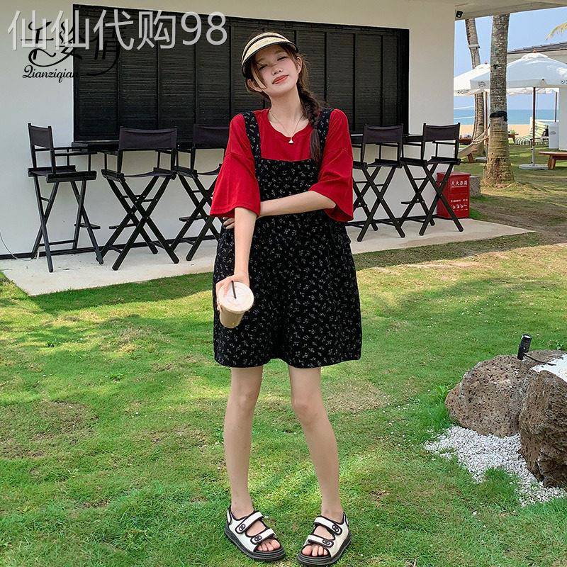 碎花抱婴袋裤套装女2026夏装搭配一整套韩系时尚宽松减龄短裤两件