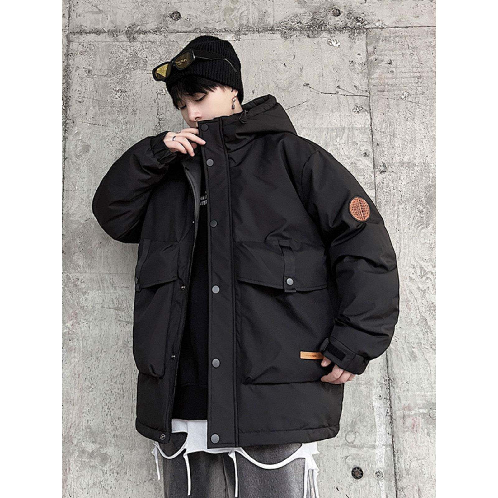 羽绒服男冬季2025年新款加肥加大码加厚时尚潮牌男士连帽外套高端