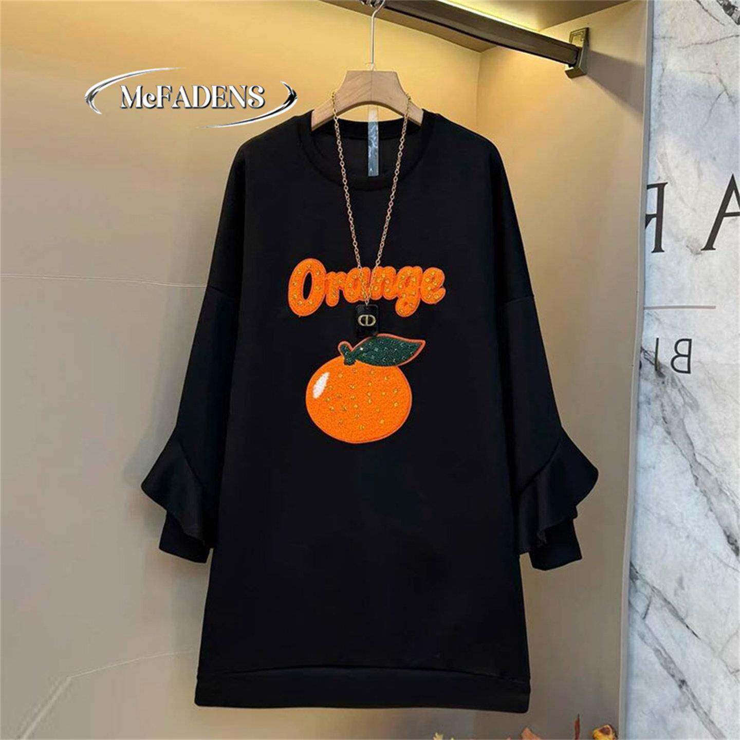 香港胖妹妹大码女装冬季新款减龄设计感遮肉显瘦卫衣休闲卡通上衣