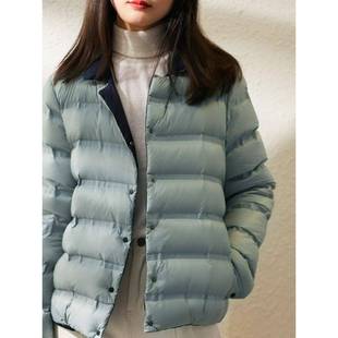 西装领轻薄羽绒服女短款高级感新款简约时尚双面穿小个子冬季外套