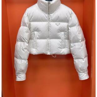 欧洲站2025冬季P家立领白色黑色羽绒服女时尚保暖短款面包服外套