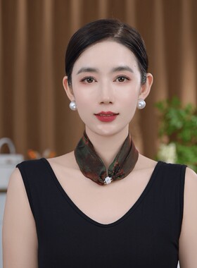 新款时尚韩版百变百搭炫彩护颈纹磁扣丝巾磁吸丝巾女士气质小围巾