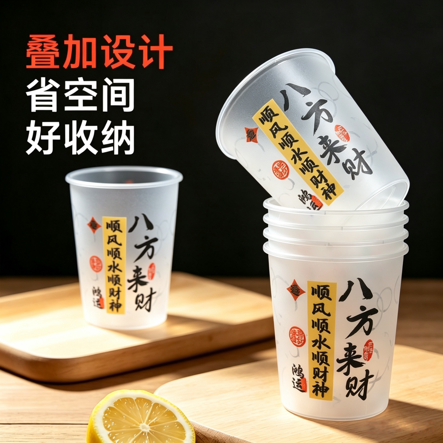 航空杯一次性杯子食品级pp加厚硬质塑料太空杯耐高温茶杯饮料水杯
