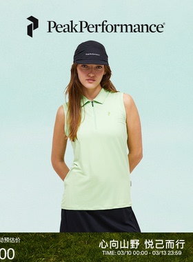 Peak Performance壁克峰女子印花无袖运动休闲百搭舒适无袖POLO衫