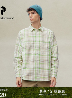 Peak Performance壁克峰Heavy Cotton男子休闲纯棉格纹长袖衬衫