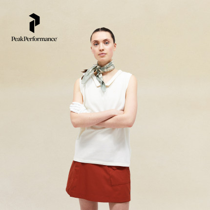PeakPerformance壁克峰女子盐系户外翻领运动舒适清凉无袖T恤背心