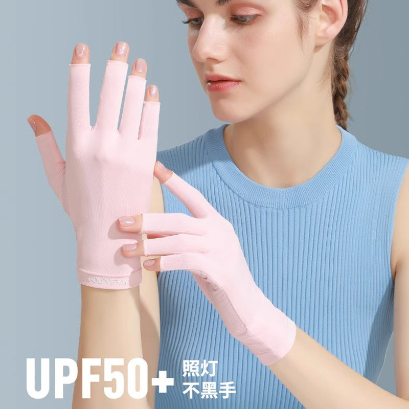 夏季半指手套女士美甲防紫外线户手套