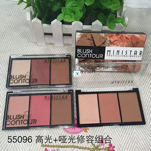 3 Colors Shimmer Matte Blush Bronzer Face Contour Blush Pale