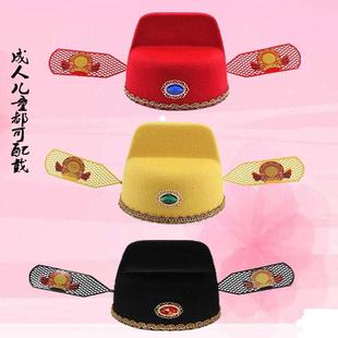 状元探花榜眼帽子成人儿童古代秀才新郎官帽戏剧用品道具乌纱帽